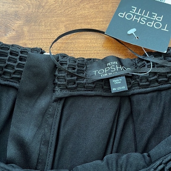 TOPSHOP Black Mesh A Line Mini Skirt - Picture 8 of 10